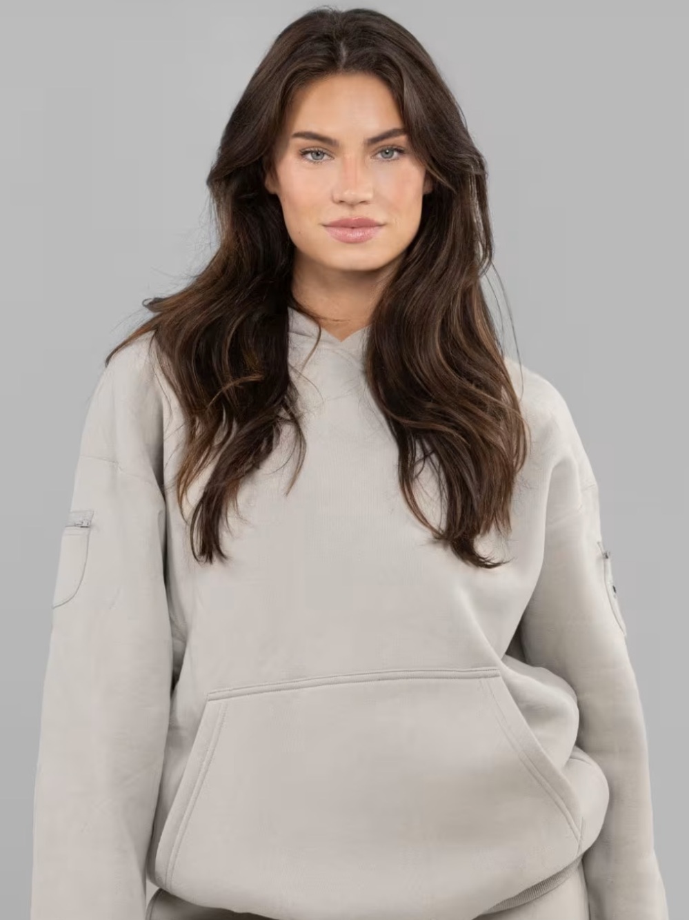 Comfrt Travel Essentials Hoodie In Stone Medium